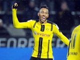 Pierre-Emerick Aubameyang in action for Borussia Dortmund in February 2017