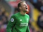 Simon Mignolet in action for Liverpool on September 16, 2017