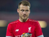 Simon Mignolet warms up for Liverpool in September 2016