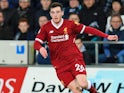 Andrew Robertson in action during the Premier League game between Swansea City and Liverpool on January 22, 2018