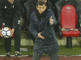 Hornets manager Javi Gracia gives orders during the FA Cup game between Southampton and Watford on January 27, 2018
