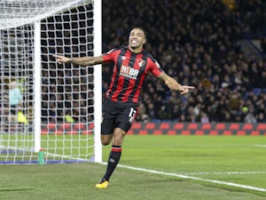 Callum Wilson celebrates the opener during the Premier League game between Chelsea and Bournemouth on January 31, 2018
