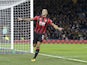 Callum Wilson celebrates the opener during the Premier League game between Chelsea and Bournemouth on January 31, 2018