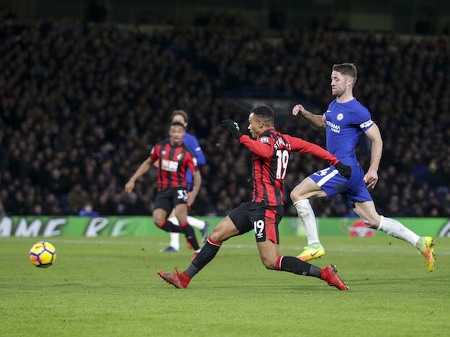 Junior Stanlislas scores the second during the Premier League game between Chelsea and Bournemouth on January 31, 2018