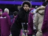An injured Leroy Sane during the Premier League game between Manchester City and West Bromwich Albion on January 31, 2018