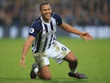 Salomon Rondon in jazz hands action for West Bromwich Albion against Southampton on February 3, 2018