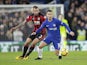 Steve Cook and Eden Hazard in action during the Premier League game between Chelsea and Bournemouth on January 31, 2018