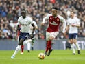 Pierre-Emerick Aubameyang in action during the Premier League game between Tottenham Hotspur and Arsenal on February 10, 2018