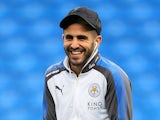 Riyad Mahrez ahead of the Premier League match between Manchester City and Leicester City on February 10, 2018