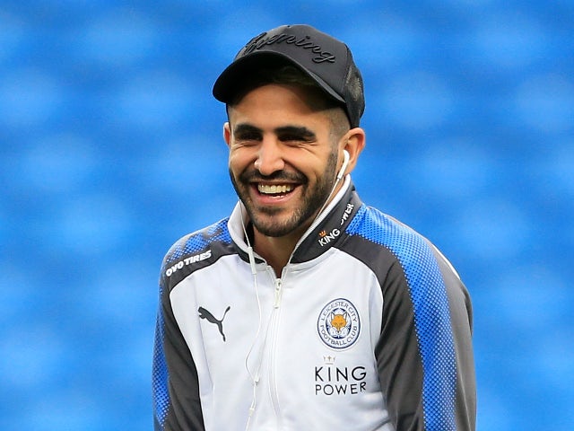 Riyad Mahrez ahead of the Premier League match between Manchester City and Leicester City on February 10, 2018