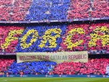 Generic view of Barcelona supporters inside Camp Nou