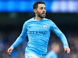 Bernardo Silva in action during the Premier League game between Manchester City and Chelsea on March 4, 2018