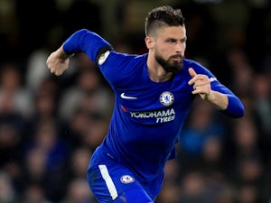 Olivier Giroud in action during the Premier League game between Chelsea and Crystal Palace on March 10, 2018