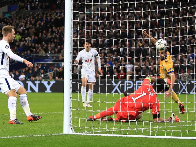 Tottenham Hotspur's Son Heung-min opens the scoring against Juventus in the Champions League on March 7, 2018