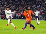 Jesse Lingard shoots during the international friendly between Netherlands and England on March 23, 2018