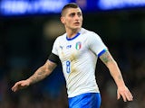 Marco Verratti in action for Italy against Argentina on March 23, 2018
