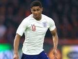 Marcus Rashford in action for England against the Netherlands on March 23, 2018