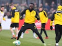 Usain Bolt in action for Borussia Dortmund on March 23, 2018
