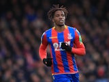Wilfried Zaha in action for Crystal Palace in February 2018