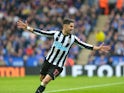 Newcastle United's Ayoze Perez celebrates scoring against Leicester City on April 7, 2018