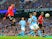 Manchester United's Chris Smalling scores against Manchester City on April 7, 2018