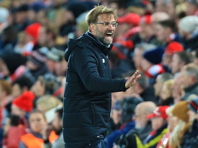 Jurgen Klopp in action during the Champions League quarter-final game between Liverpool and Manchester City on April 4, 2018