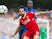 Mohamed Salah and Victor Moses in action during the Premier League game between Chelsea and Liverpool on May 6, 2018