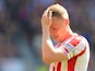 Ryan Shawcross in tears during the Premier League game between Stoke City and Crystal Palace on May 5, 2018