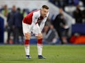 Arsenal midfielder Aaron Ramsey in action during his side's Premier League clash with Leicester City on May 9, 2018