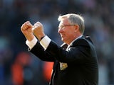 Alex Ferguson pictured on his final game in charge of Manchester United on May 19, 2013