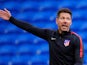 Atletico Madrid manager Diego Simeone directs his team in training ahead of the 2018 Europa League final