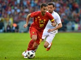 Eden Hazard in action during the international friendly between Belgium and Portugal on June 2, 2018