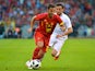 Eden Hazard in action during the international friendly between Belgium and Portugal on June 2, 2018