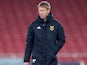 Graham Potter leads an Ostersunds training session on February 21, 2018
