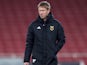 Graham Potter leads an Ostersunds training session on February 21, 2018