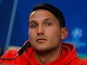 Joao Carvalho of Benfica in a Champions League press conference on December 4, 2017