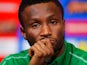 Nigeria's John Obi Mikel during a press conference on June 1, 2018