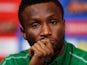 Nigeria's John Obi Mikel during a press conference on June 1, 2018