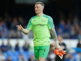 Jordan Pickford in action for Everton on May 5, 2018