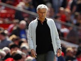 Manchester United manager Jose Mourinho patrols the touchline during a Premier League match against Watford at Old Trafford