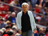 Manchester United manager Jose Mourinho patrols the touchline during a Premier League match against Watford at Old Trafford