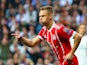 Bayern Munich's Joshua Kimmich celebrates scoring in the Champions League semi-final second leg against Real Madrid on May 1, 2018