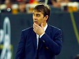Spain manager Julen Lopetegui watches on during an international friendly with Germany in March 2018