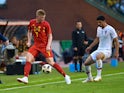 Kevin De Bruyne and Goncalo Guedes in action during the international friendly between Belgium and Portugal on June 2, 2018