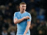 Kevin De Bruyne in action for Manchester City on March 4, 2018
