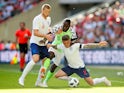 Kieran Trippier, Eric Dier and Victor Moses in action during the international friendly between England and Nigeria at Wembley on June 2, 2018
