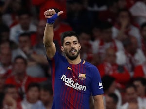 Barcelona forward Luis Suarez in action during his side's Copa del Rey match against Sevilla on April 21, 2018