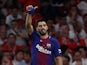 Barcelona forward Luis Suarez in action during his side's Copa del Rey match against Sevilla on April 21, 2018