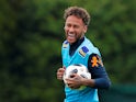 Brazil and Paris Saint-Germain forward Neymar in training with his country ahead of the 2018 World Cup