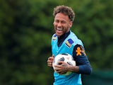 Brazil and Paris Saint-Germain forward Neymar in training with his country ahead of the 2018 World Cup